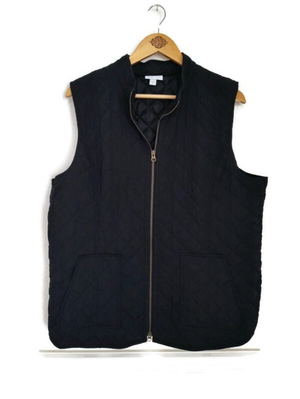 J.Jill Heritage Black Quilted Vest , Great Condition! Size XL